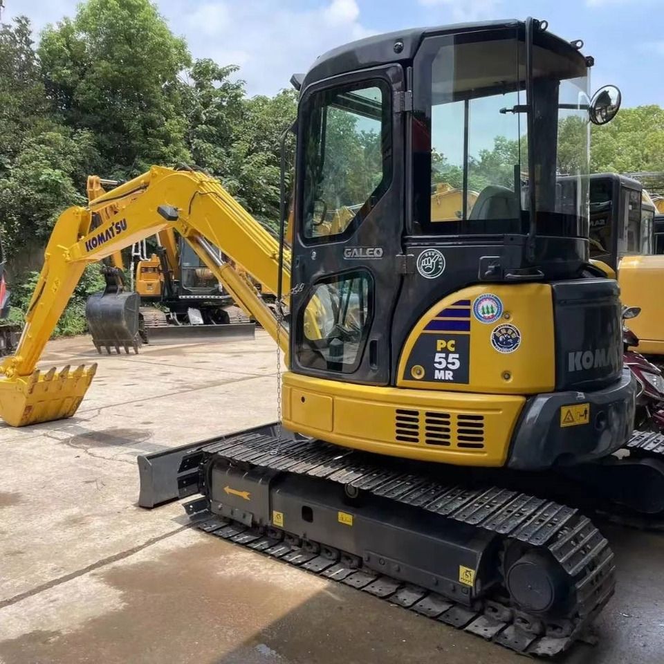2022 Komatsu PC55MR-2 mini excavator, three-quarter view