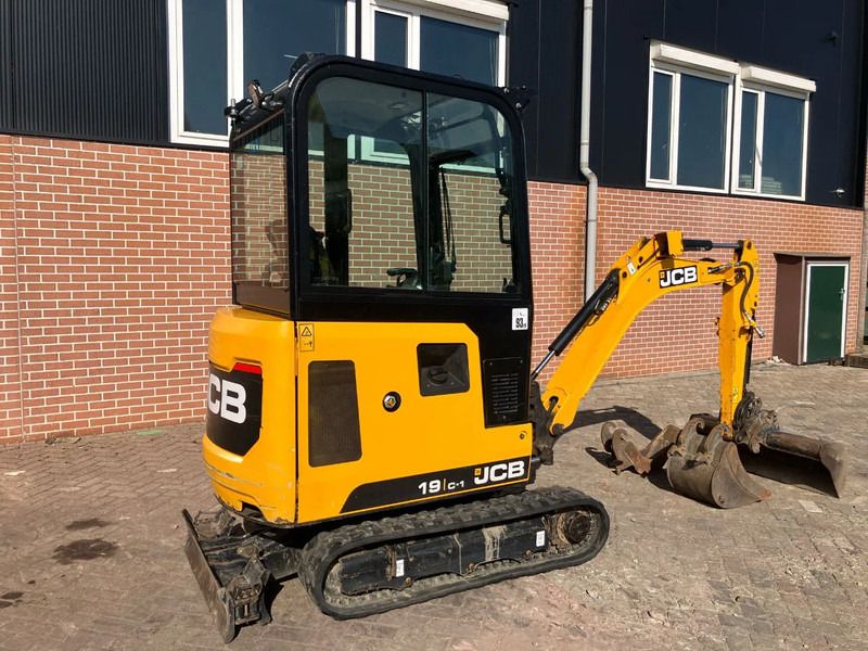 2021 JCB 19C-1 mini excavator, rear three-quarter view