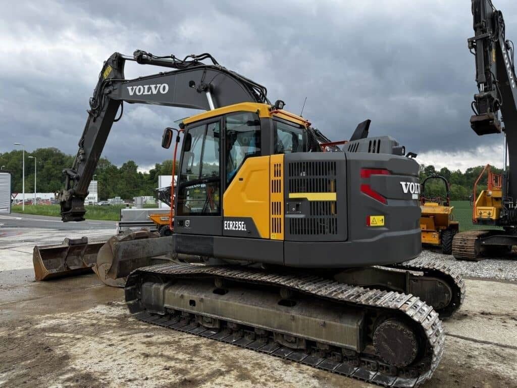 2017 Volvo ECR235EL crawler excavator, rear three-quarter view