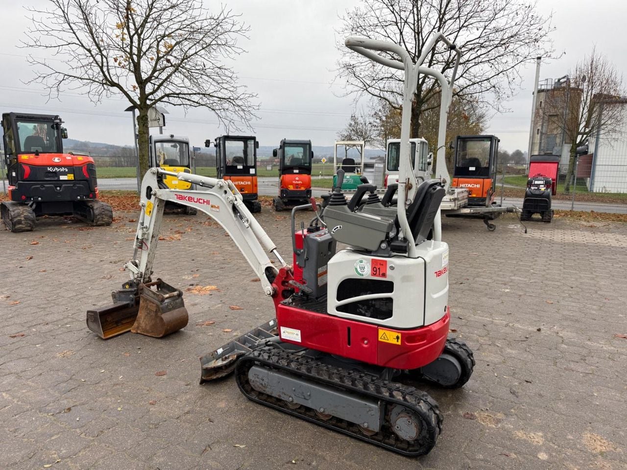 2022 Takeuchi TB210R mini excavator, rear three-quarter view