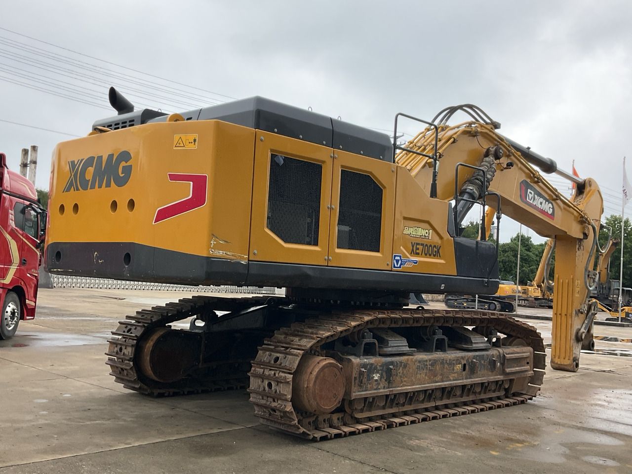 2024 XCMG XE700GK crawler excavator, rear three-quarter view