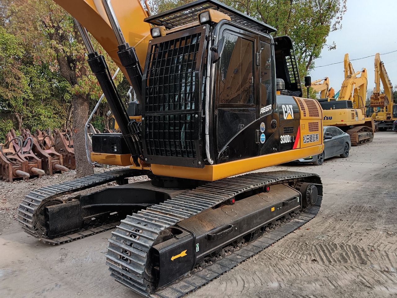 2024 Caterpillar 330D2L crawler excavator, front three-quarter view