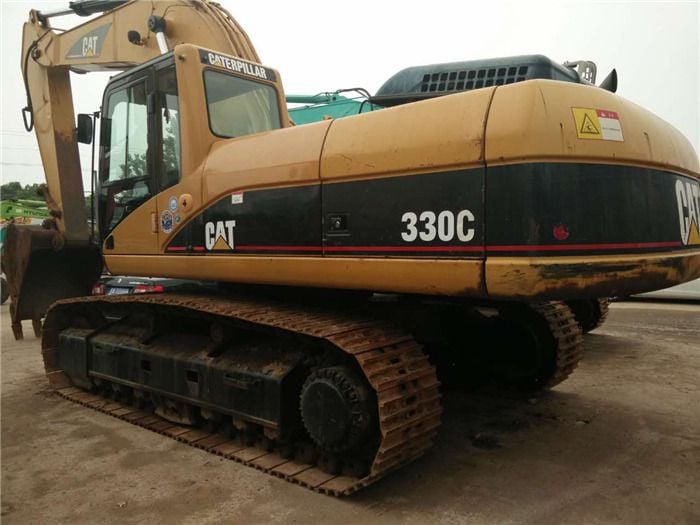 2017 Caterpillar 330C crawler excavator, rear three-quarter view