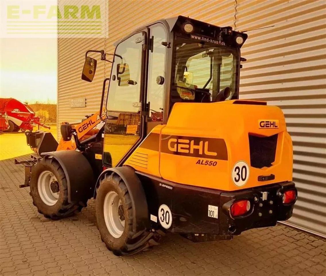 2022 Gehl AL550 wheel loader, rear three-quarter view 2022 Gehl AL550 wheel loader, rear three-quarter view