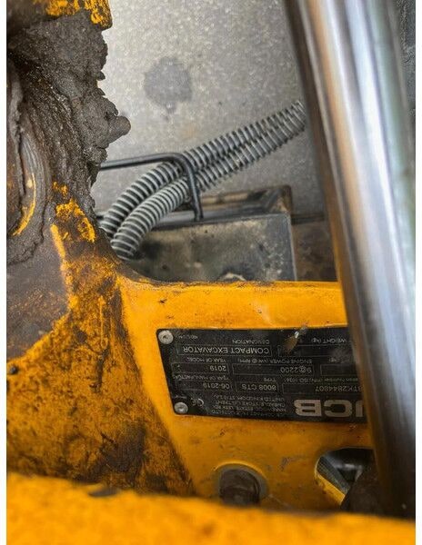 2019 JCB 8008 CTS mini excavator identification plate