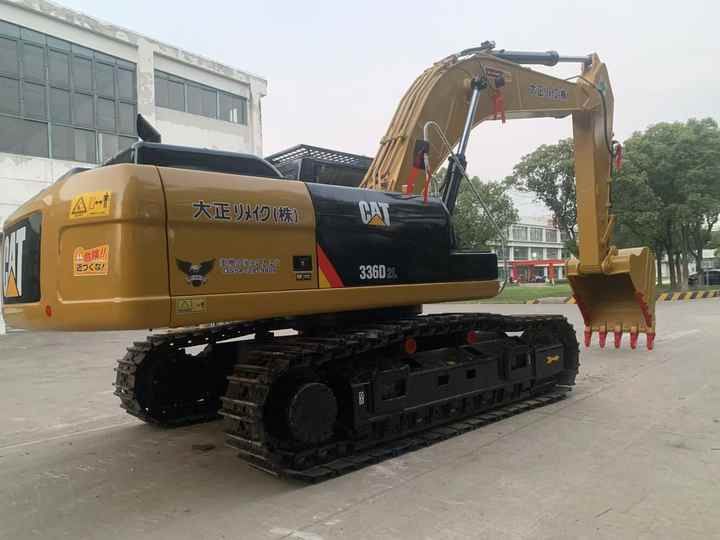 2021 Caterpillar 336D L crawler excavator, rear three-quarter view
