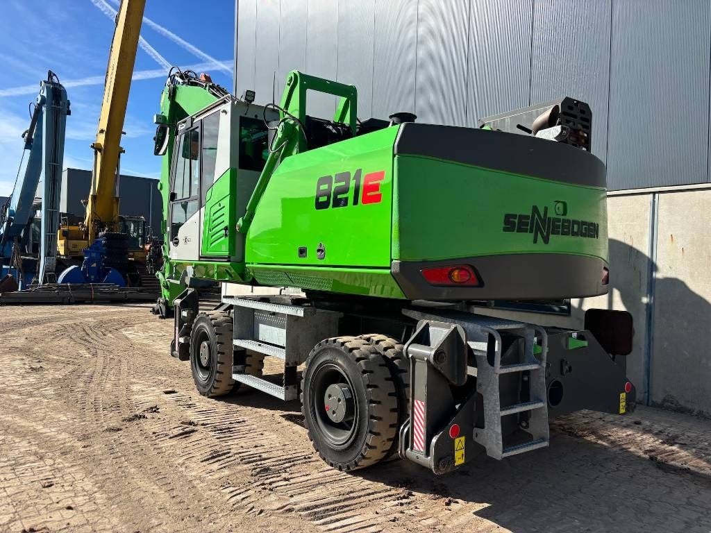 2021 Sennebogen 821E material handler, rear three-quarter view