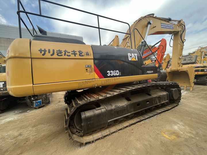 2019 Caterpillar 336D2 crawler excavator, rear three-quarter view