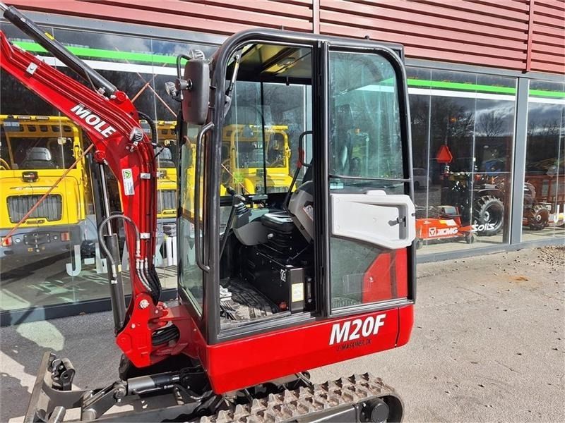 Mole M20F mini excavator, side view of the cab