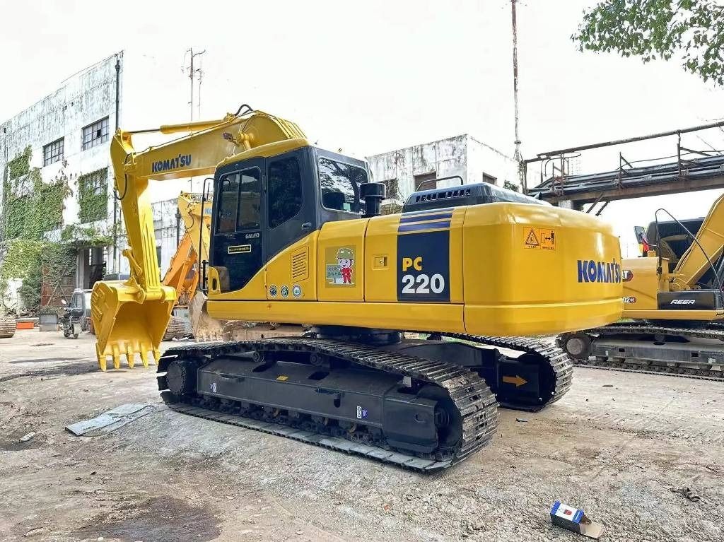 2022 Komatsu PC220-7 crawler excavator, rear three-quarter view