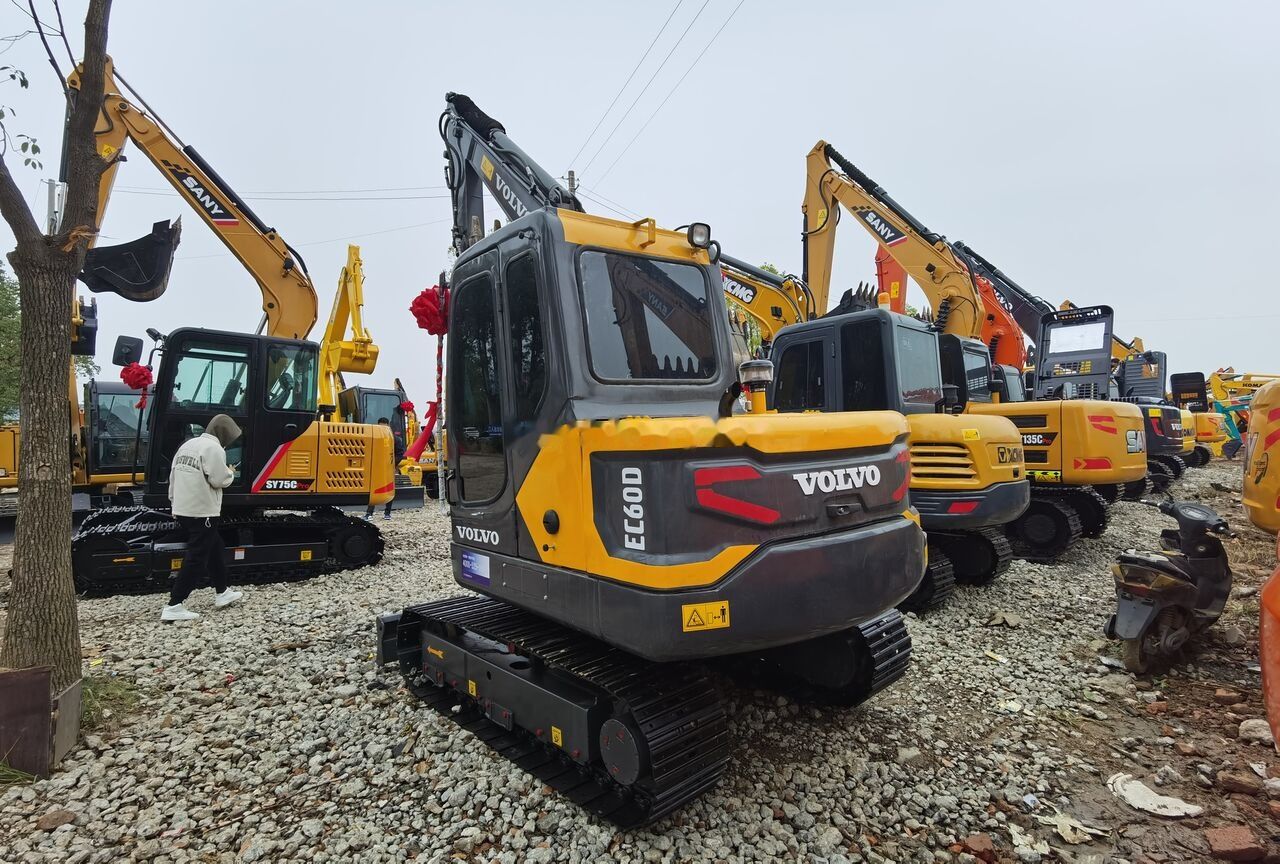 2022 Volvo EC60D mini excavator, rear three-quarter view