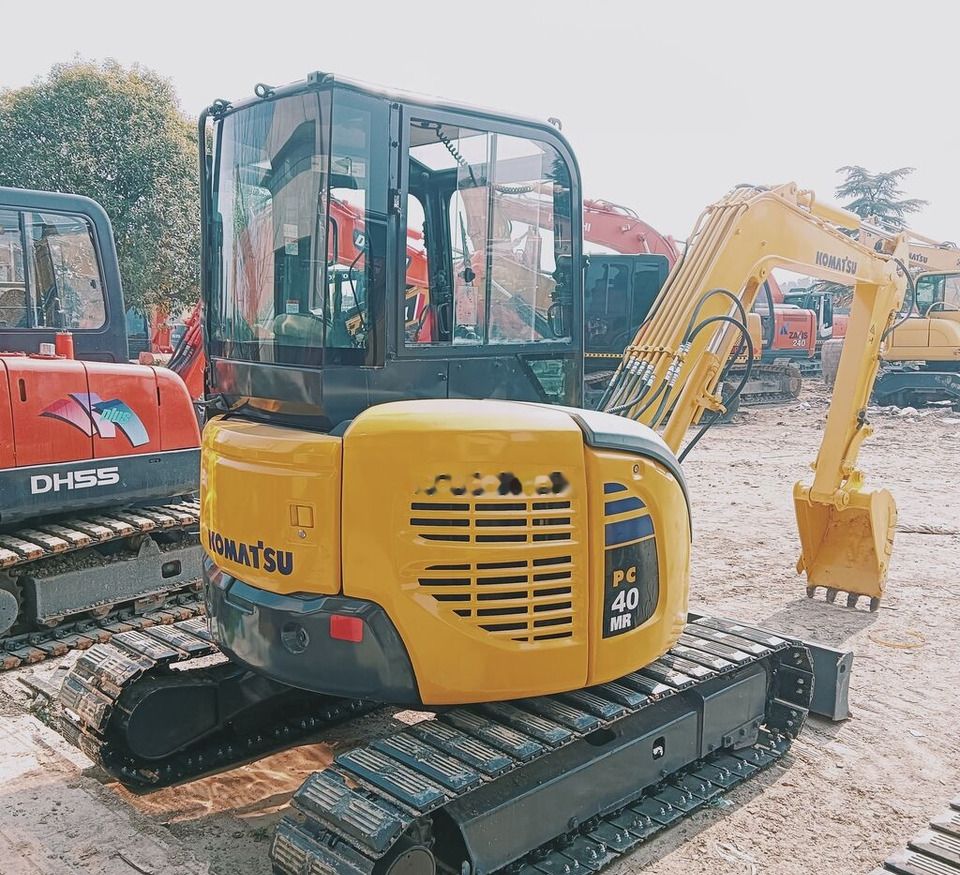 Komatsu PC40MR mini excavator, rear three-quarter view