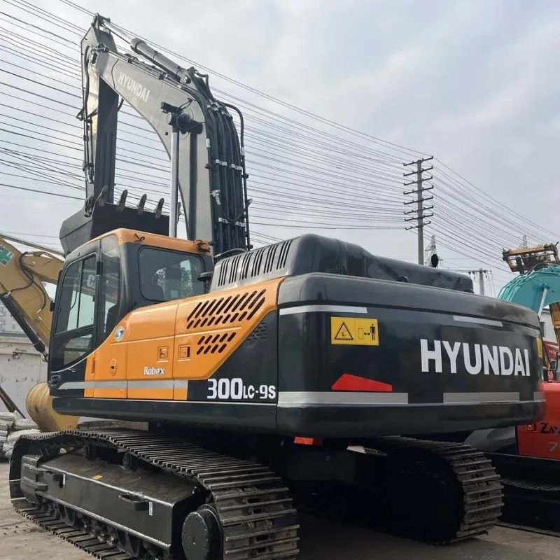 Hyundai 300LC-9S crawler excavator, rear three-quarter view