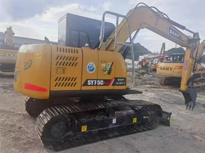 2022 Sany SY75C Pro mini excavator, rear three-quarter view