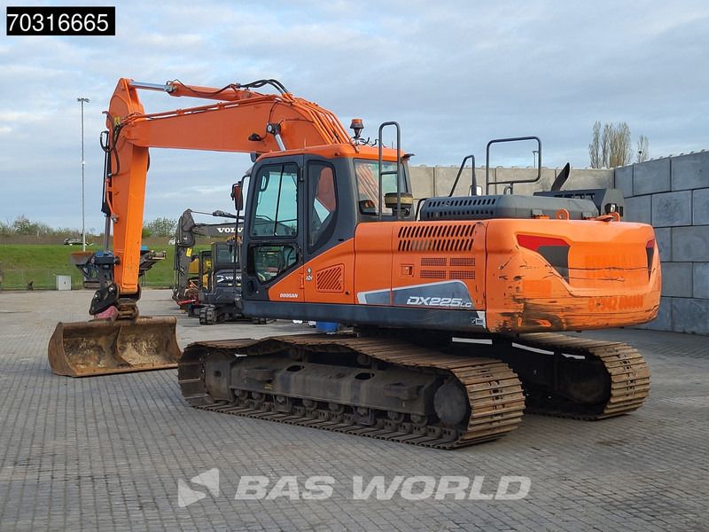 2020 Doosan DX225LC-5 crawler excavator, rear three-quarter view