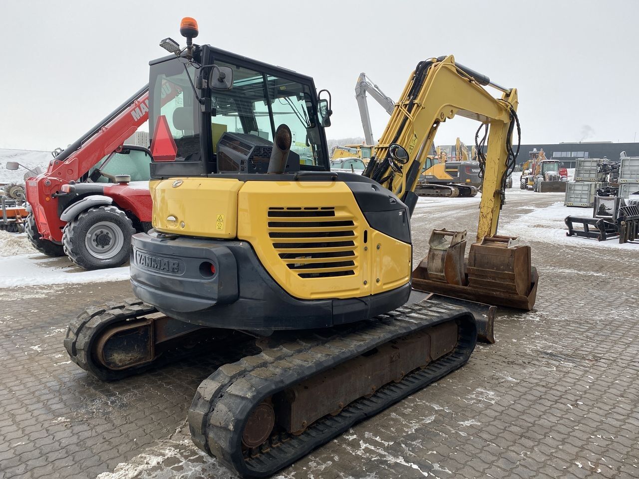 2017 Yanmar VIO80-1A mini excavator, rear three-quarter view