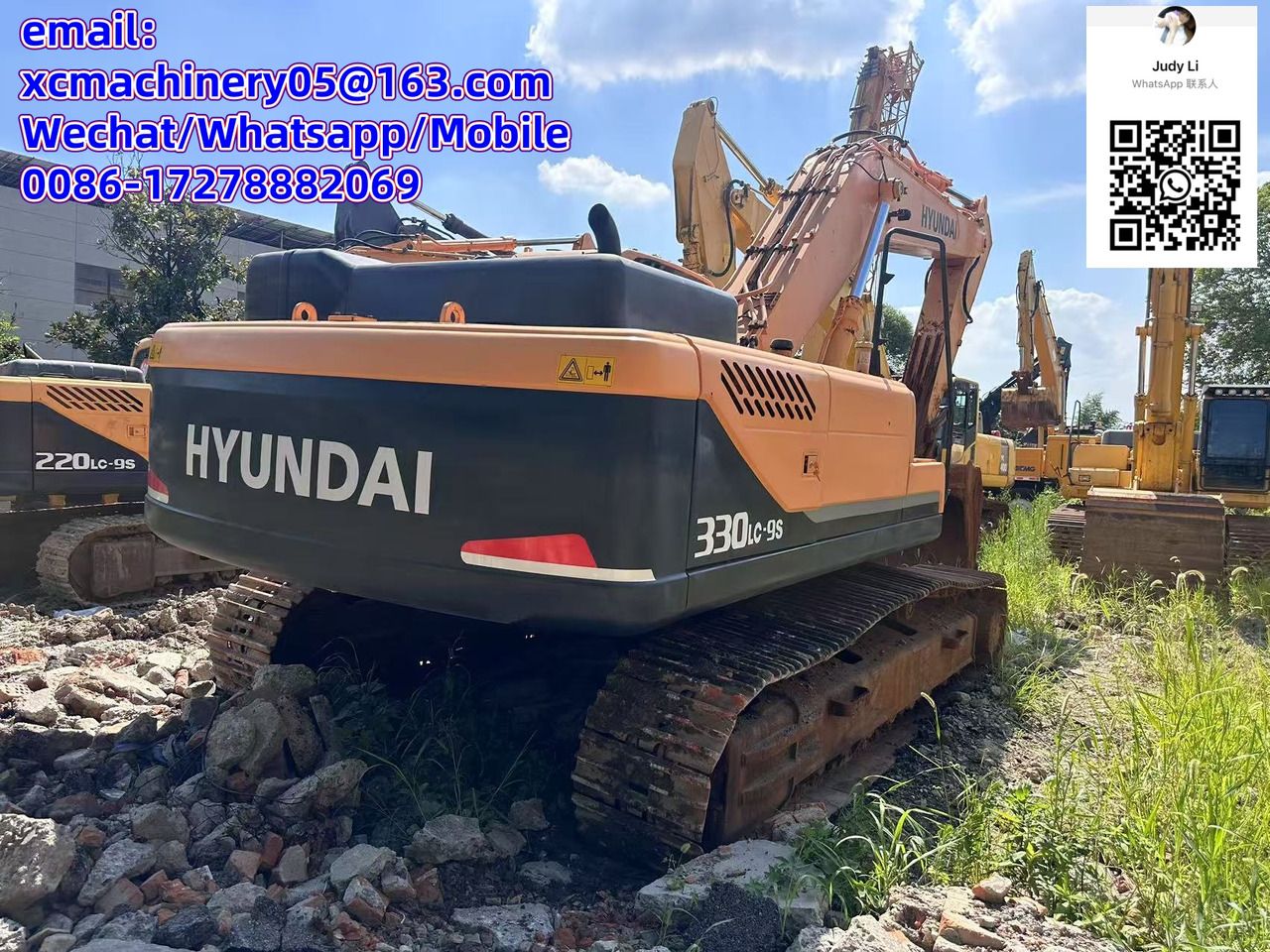 2020 Hyundai 330LC-9 excavator, rear three-quarter view 2020 Hyundai 330LC-9 excavator, rear three-quarter view