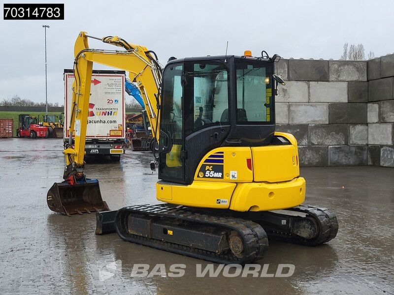 2024 Komatsu PC55MR-5 mini excavator, rear three-quarter view