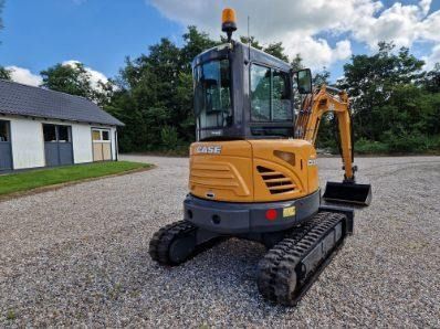 2019 CASE CX37C mini excavator, rear three-quarter view