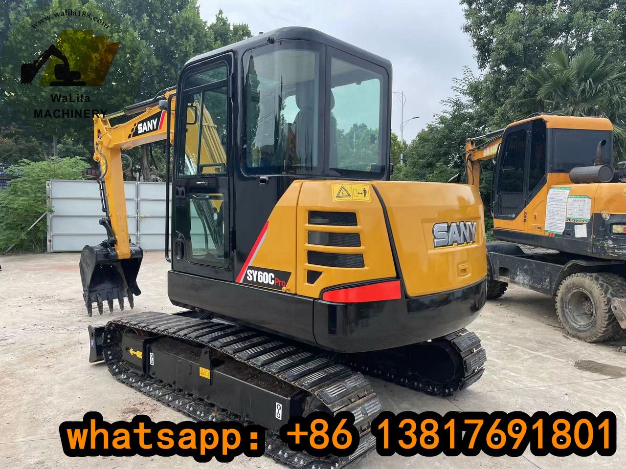 2023 Sany SY60C Pro mini excavator, rear three-quarter view