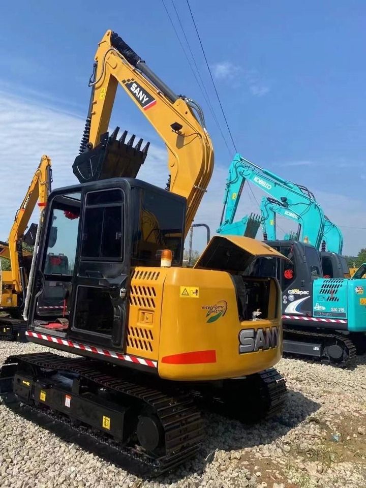 2024 Sany SY75C mini excavator rear three-quarter view