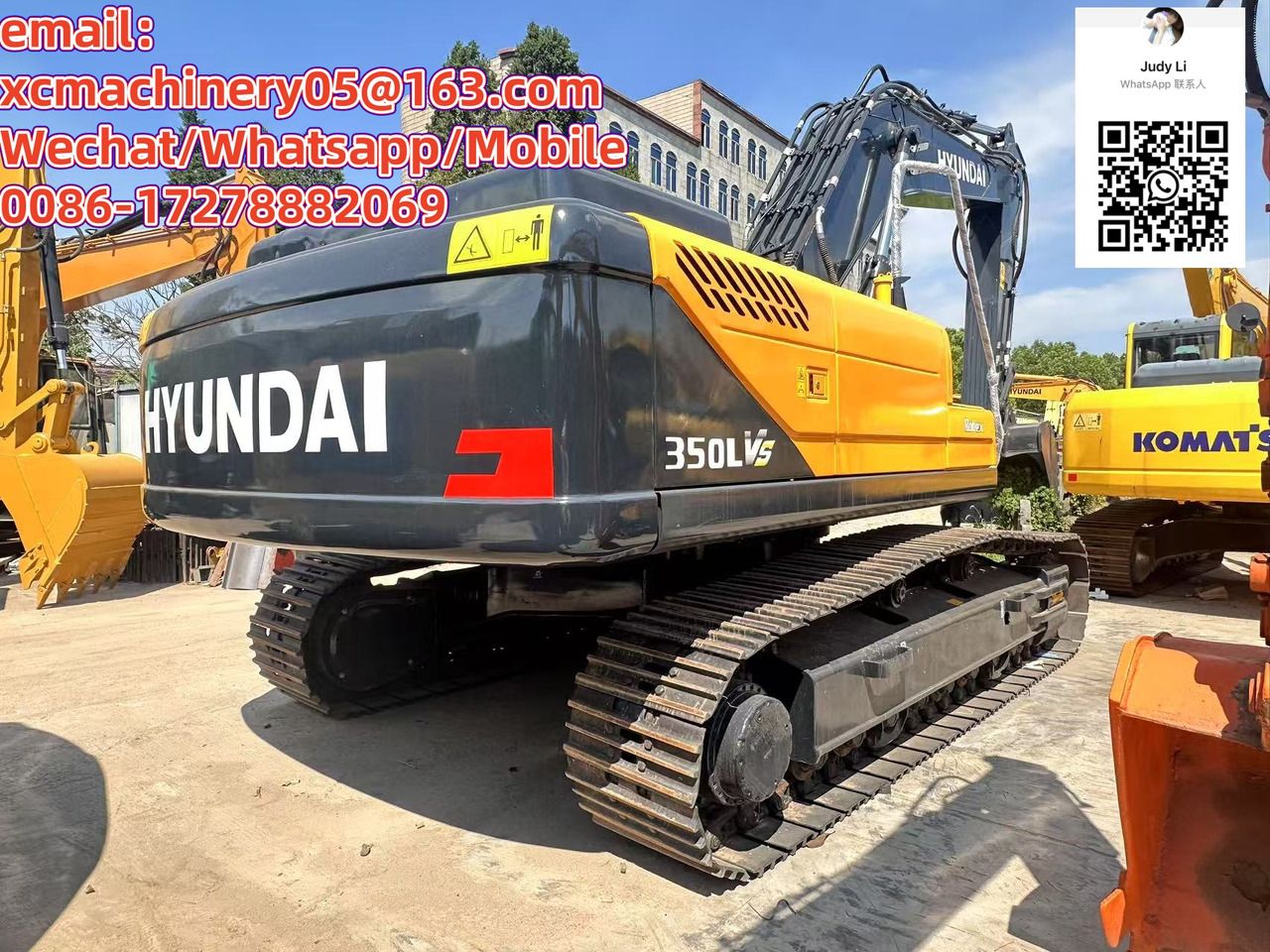2022 Hyundai 350LC-9 excavator rear three-quarter view 2022 Hyundai 350LC-9 excavator rear three-quarter view