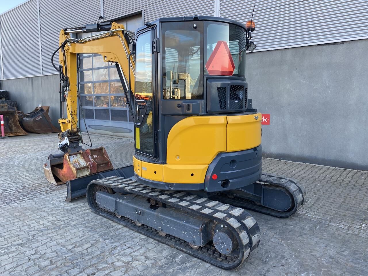 2017 Yanmar VIO50-6 mini excavator, rear three-quarter view