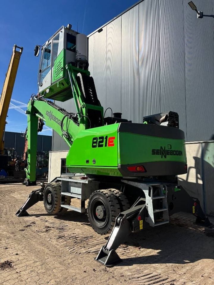 2021 Sennebogen 821E material handler, rear three-quarter view