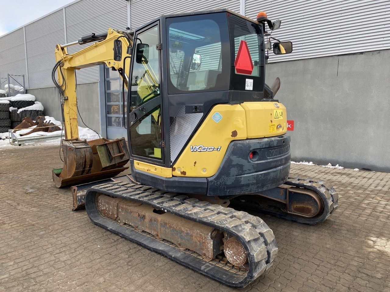 2016 Yanmar VIO80-1A mini excavator, rear three-quarter view