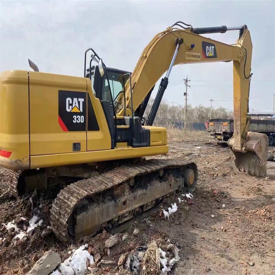 2022 Caterpillar 330 Crawler Excavator, rear three-quarter view