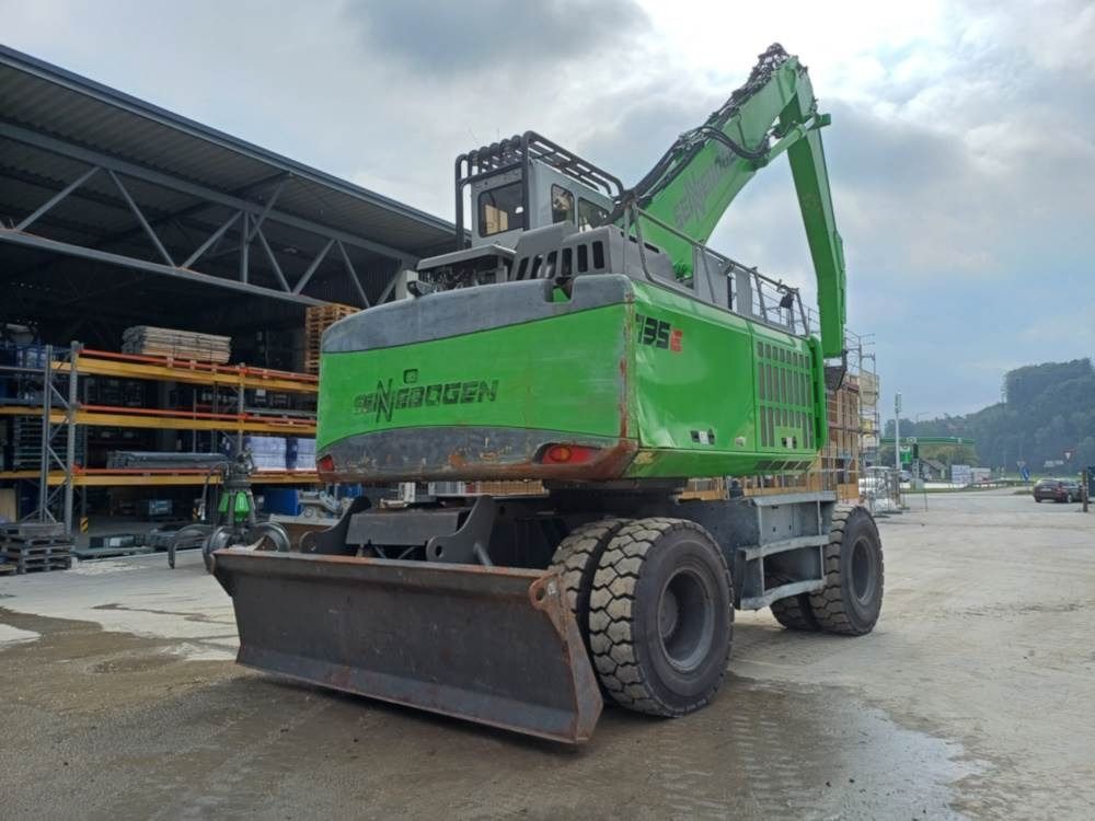 2016 Sennebogen 735E material handler, rear three-quarter view