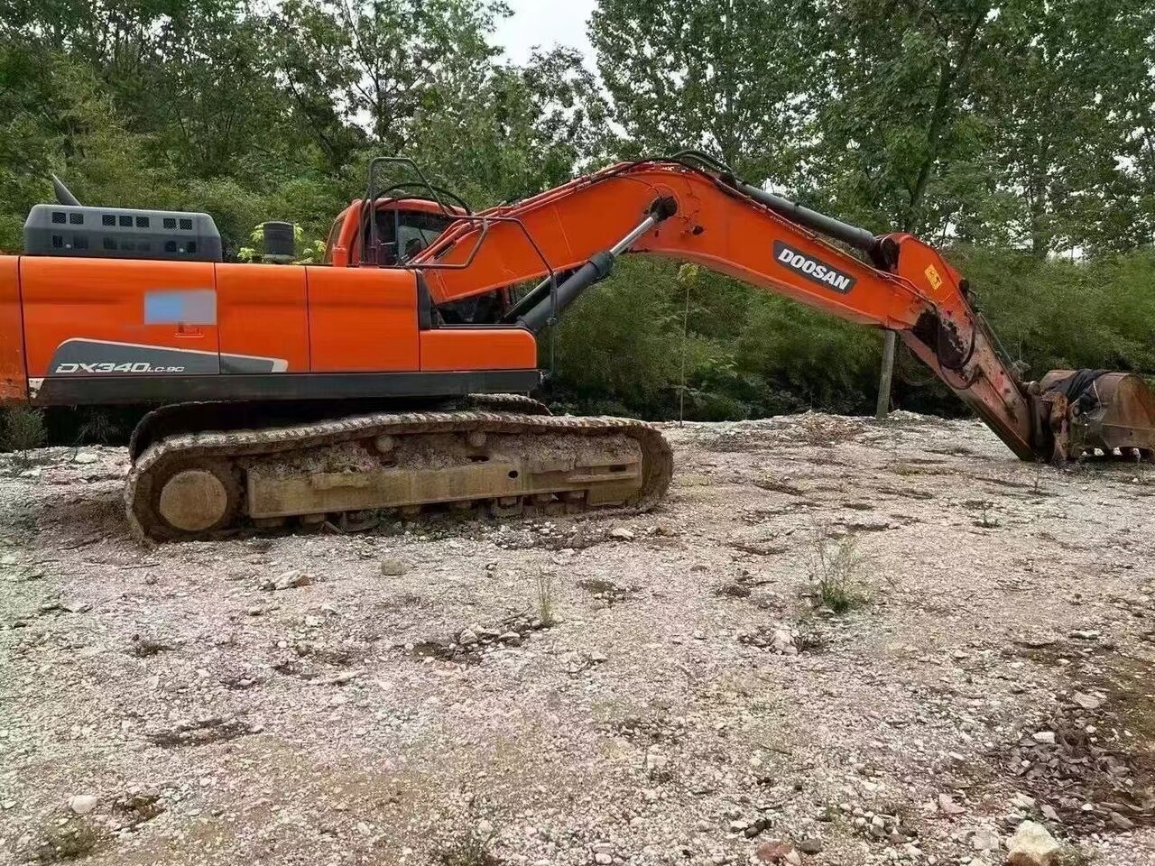 2022 Doosan DX340LC-9C crawler excavator, side view