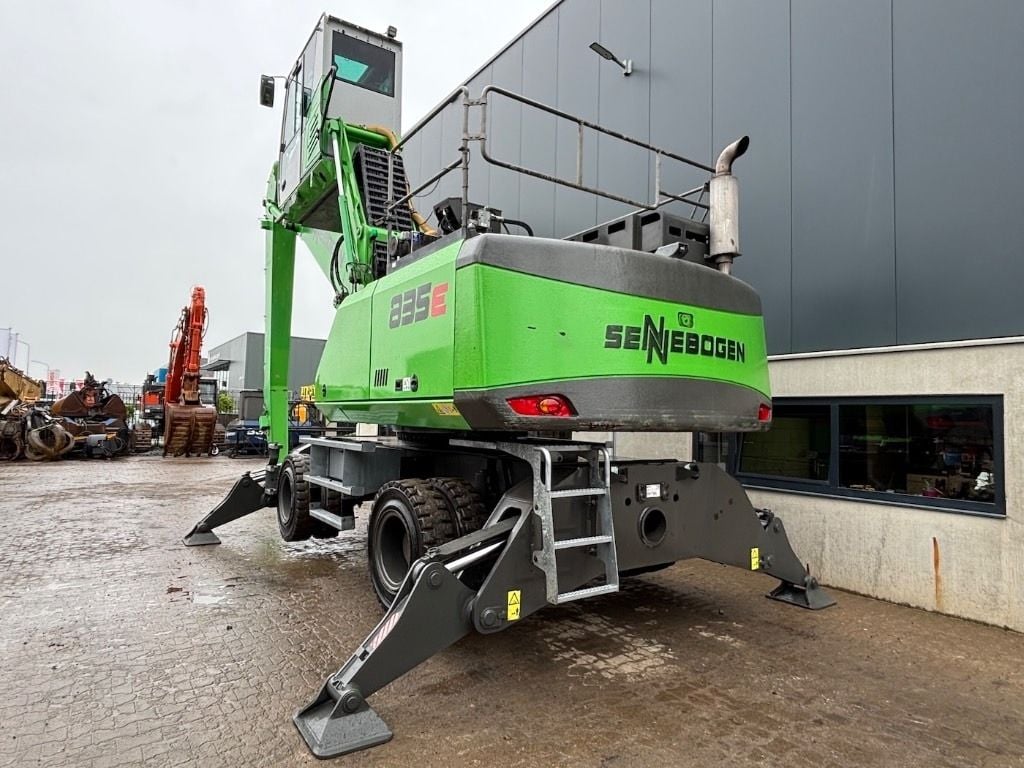 2018 Sennebogen 835E material handler, rear three-quarter view