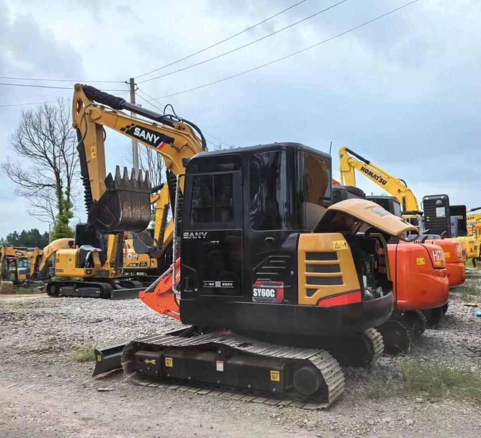 Sany SY60C mini excavator, side view