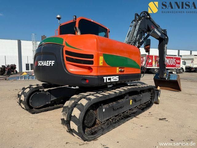 2021 Schaeff TC 125 crawler excavator, rear three-quarter view 2021 Schaeff TC 125 crawler excavator, rear three-quarter view