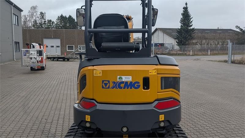 XCMG XE27E mini excavator, rear view