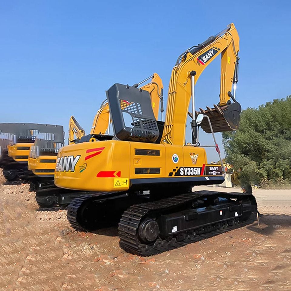2026 Sany SY335H crawler excavator, rear three-quarter view