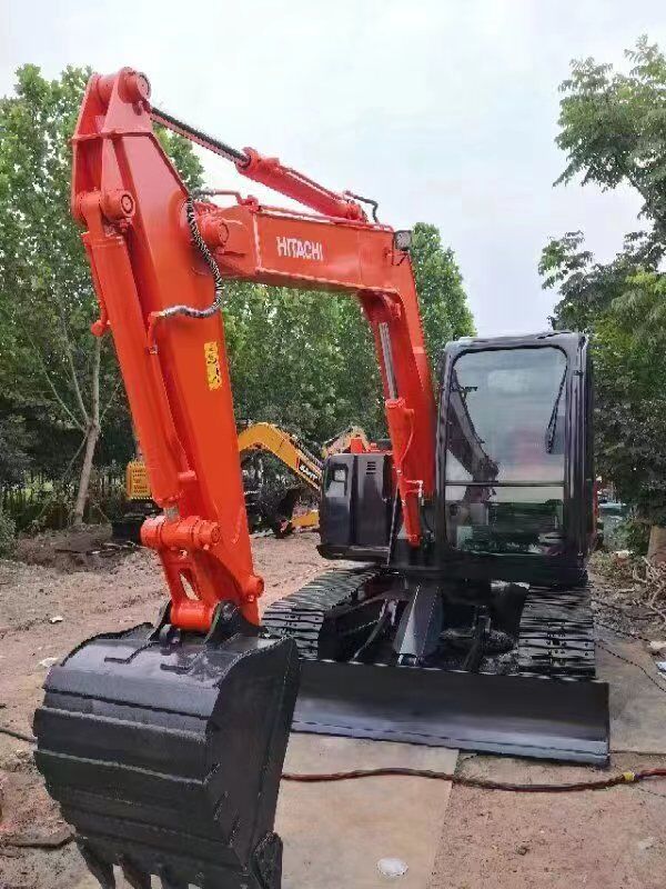2024 Hitachi ZX70-5G mini excavator, front three-quarter view