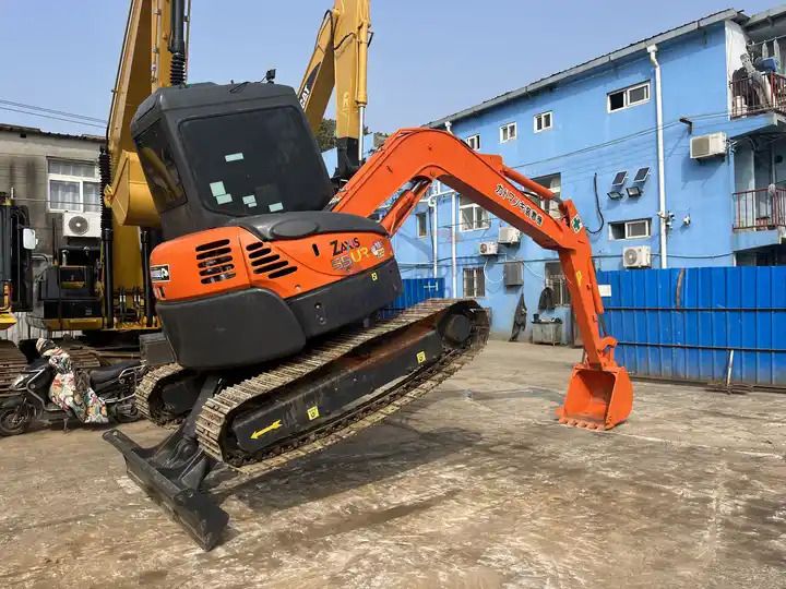 2018 Hitachi ZX55UR mini excavator, rear three-quarter view