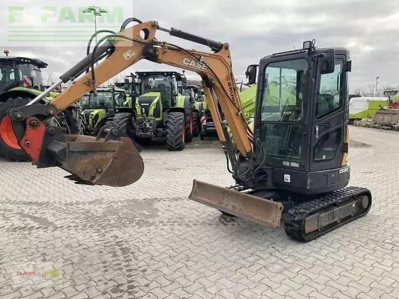 2018 CASE CX26C mini excavator, front three-quarter view