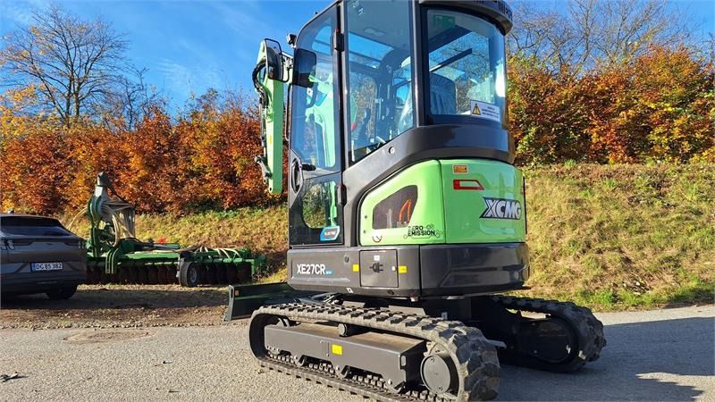 2026 XCMG XE27CR-EV mini excavator, rear three-quarter view