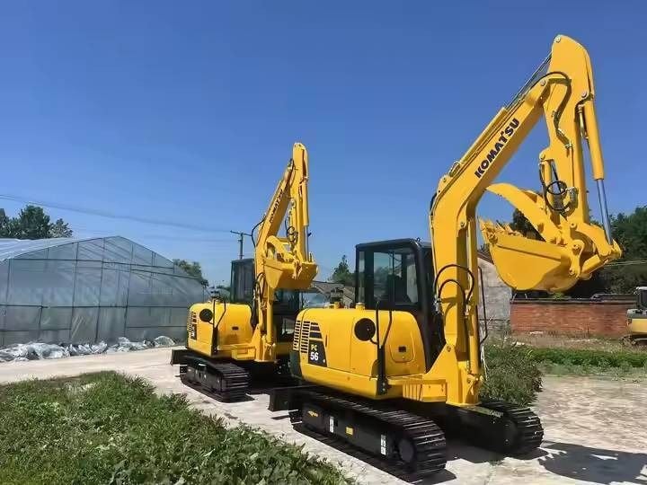2024 Komatsu PC56-7 mini excavator, three-quarter view