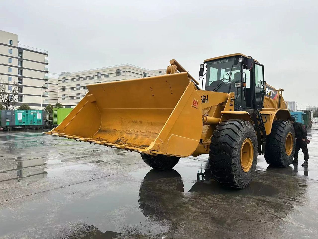 2020 Caterpillar 966H wheel loader, front three-quarter view 2020 Caterpillar 966H wheel loader, front three-quarter view