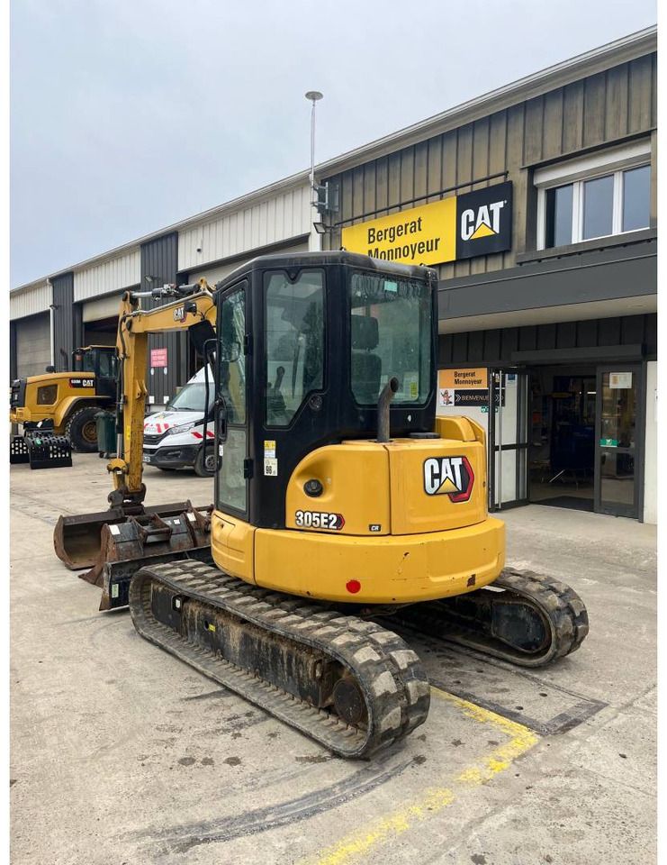 2021 Caterpillar 305E2 crawler excavator, rear three-quarter view