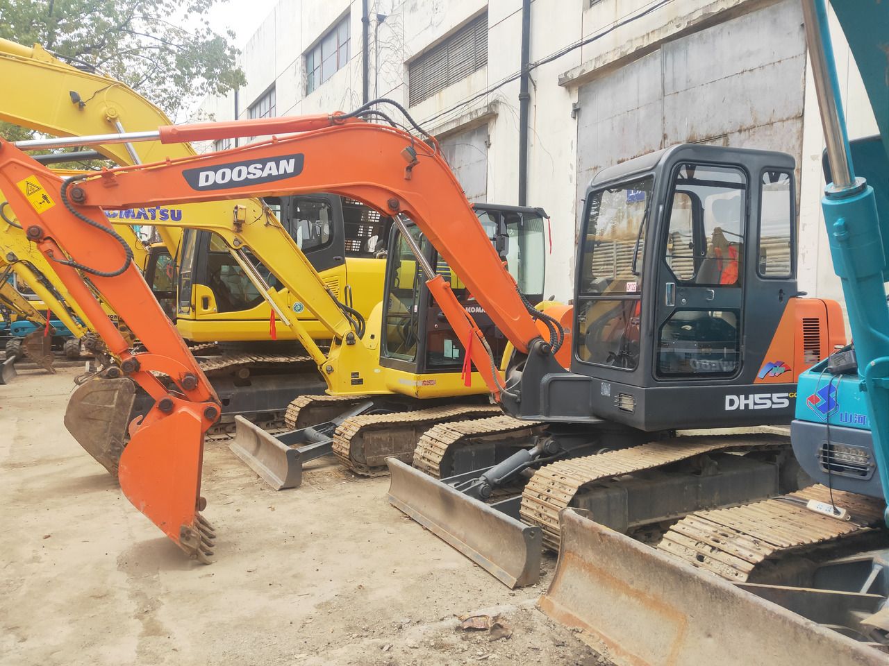2020 Doosan DH55 mini excavator, side view