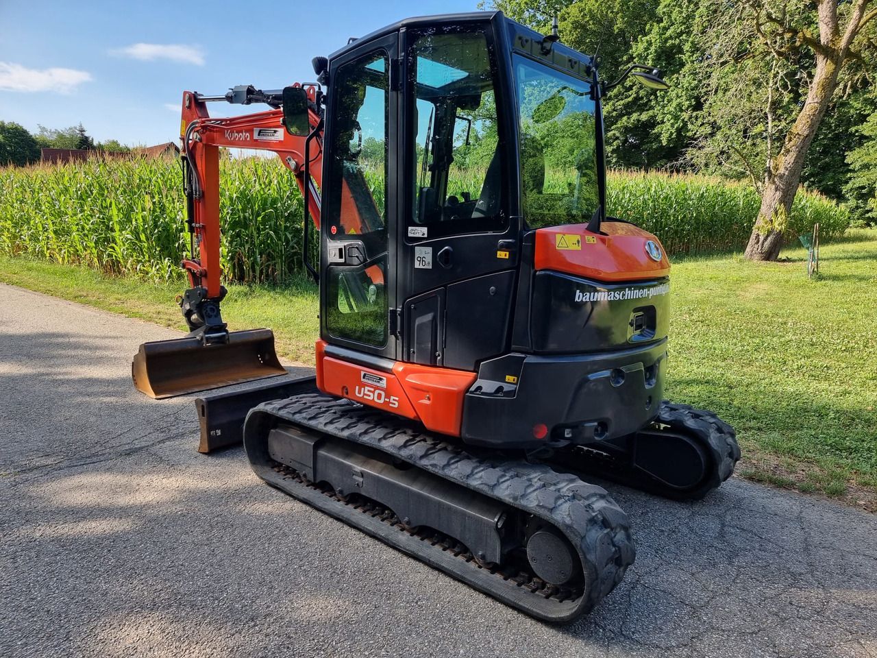 2022 Kubota U50-5 mini excavator, front three-quarter view