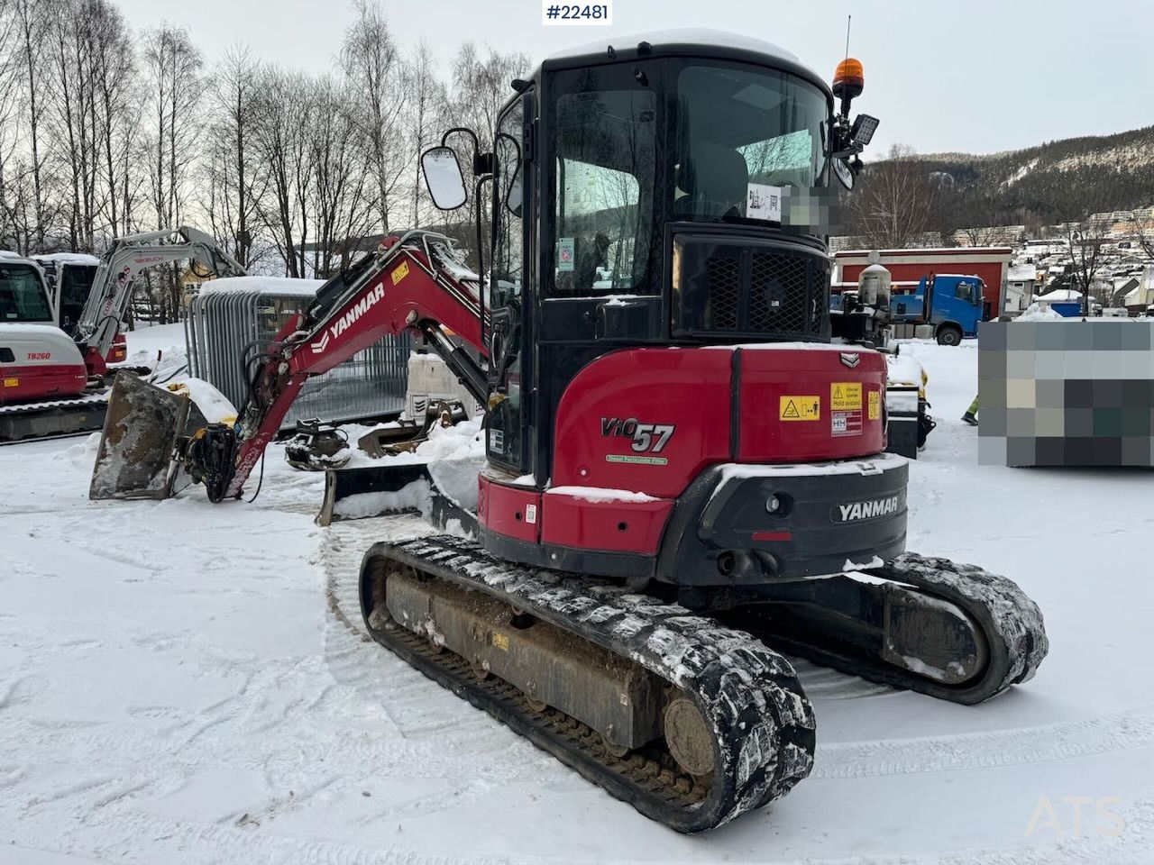 2022 Yanmar VIO57-6B crawler excavator, rear three-quarter view
