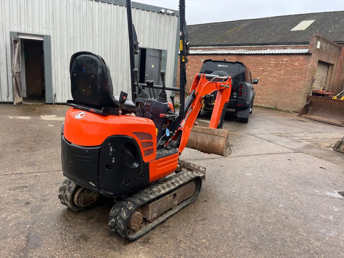 2021 Kubota 008-3 mini excavator, rear three-quarter view