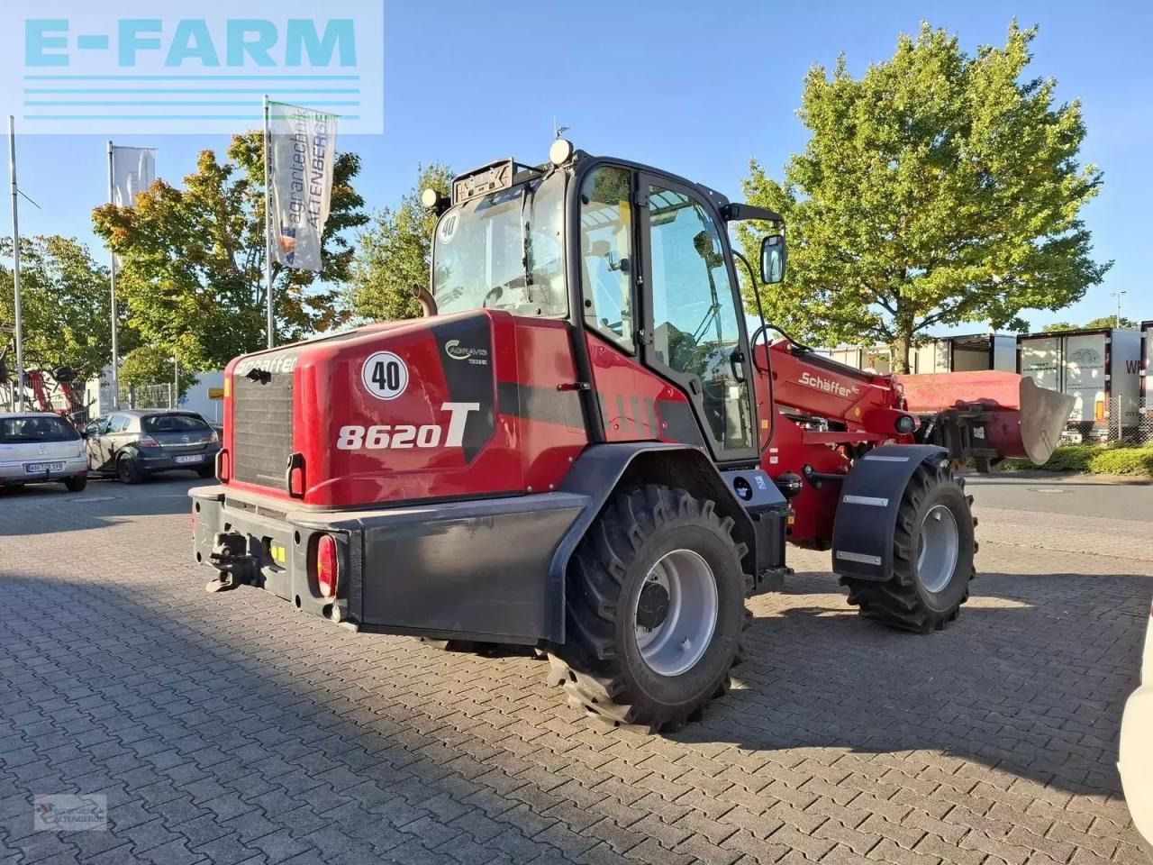 2022 Schäffer 8620T-2 telescopic wheel loader, rear three-quarter view 2022 Schäffer 8620T-2 telescopic wheel loader, rear three-quarter view