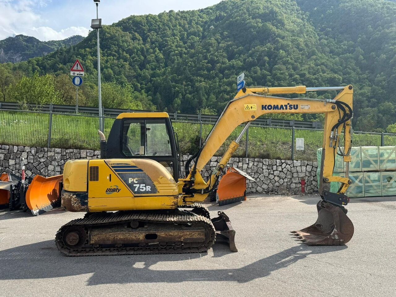 2006 Komatsu PC 75R mini excavator, side view